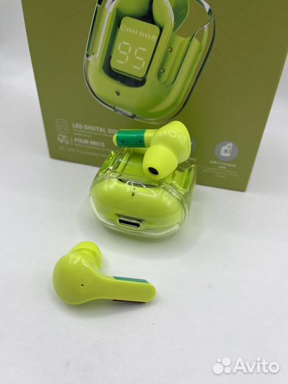 Bluetooth наушники AceFast Crystal T6/AT6 Green