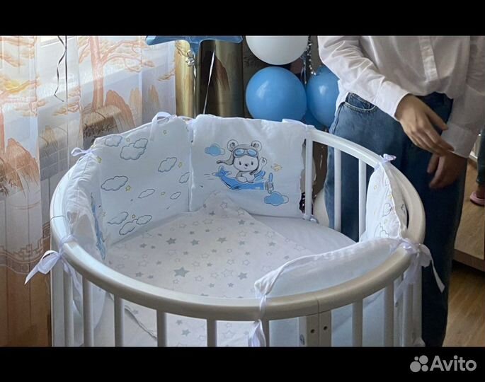 Детская кроватка трансформер с маятником