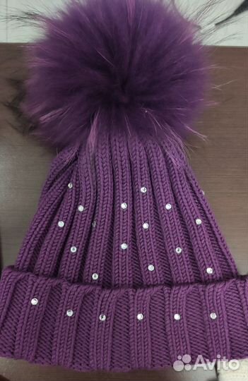 Шапки с натуральным помпоном
