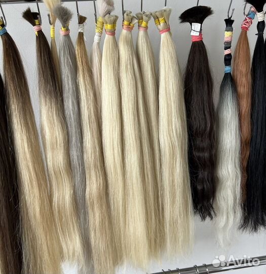 Волосы с наращиванием блонд 60 см