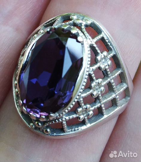 Кольцо аметист серебро зв 875 пр гост СССР