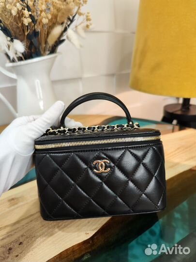 Сумка косметичка chanel vanity кожа Премиум