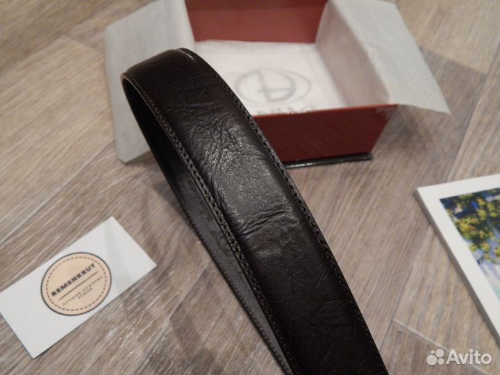 Ремень мужской кожаный коричневый