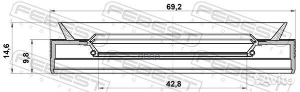 Сальник привода 42.8X69.2X9.8X14.6 95PES-44691015L