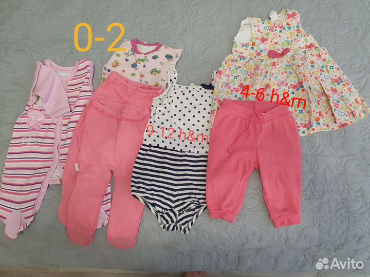 Пакет вещей для девочки от 0 до 3 лет