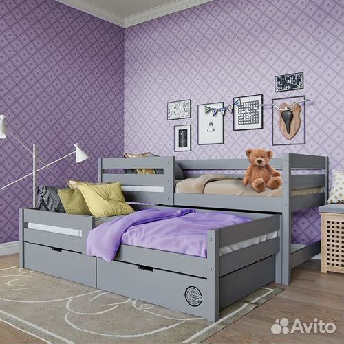 Кроватка с бортиком софа детская из натурального д