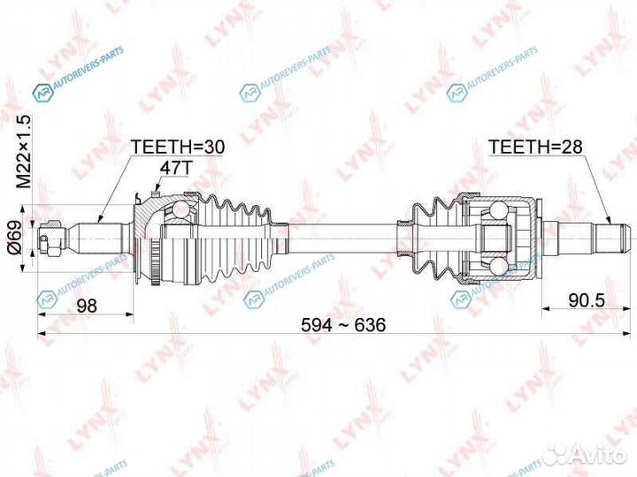 CD-1085A Привод в сборе перед лев