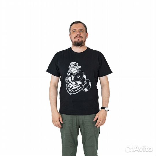 62829 Футболка Горилла с гантелей черный (KG, 62