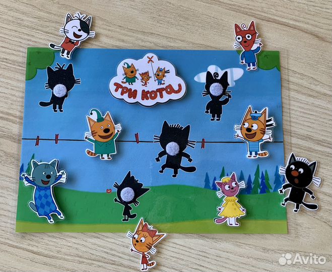 Игры на липучках Три кота