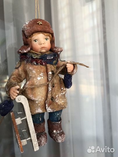 Елочная ватная игрушка