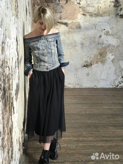 Faith connexion off shoulder джинсовая куртка