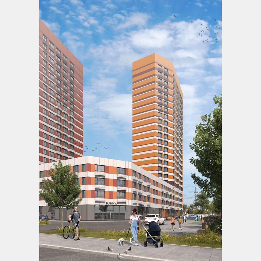 2-к. квартира, 56,1 м², 9/25 эт.