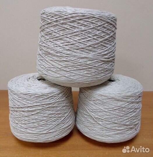Шпагат хлопковый белый 3 бобины по 2 кг