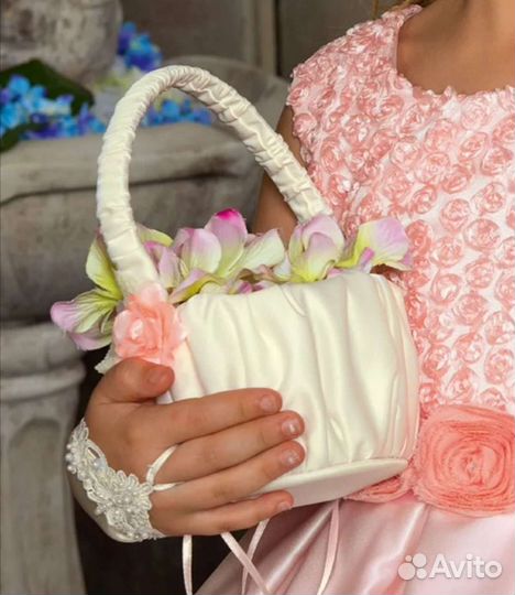 Сумка из атласа, фата с гребнем, Charmante, крем
