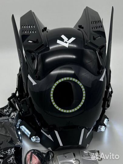 Маска пришельца косплей ниндзя самурай светящаяся