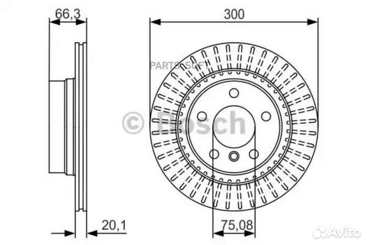Bosch 0986479044 Диск торм. задн.вент. 300x20 5 от