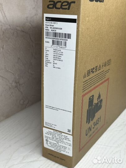 Новый Ноут Acer A315-58 (i3-11 GEN 8GB)