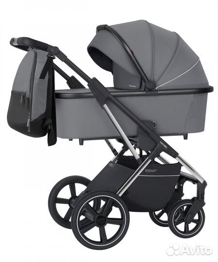 Коляска 2 в 1 Carrello Aurora Carbon Grey хром