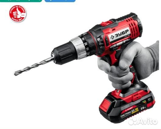 Зубр Ударная дрель-шуруповерт, 18В, 2 АКБ 2Ач, в к