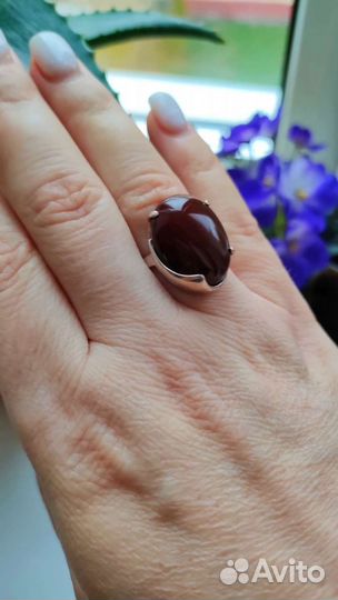 Сердолик кольцо серебряное