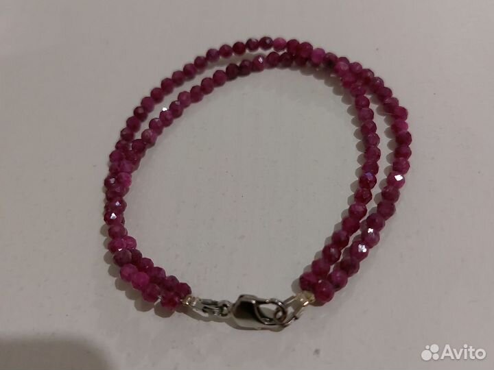 Браслет из натуральных камней рубин
