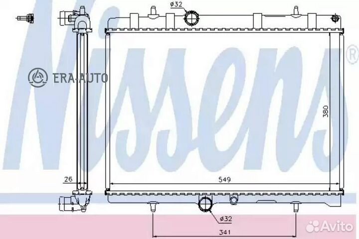 Nissens 63606A Радиатор 380x562