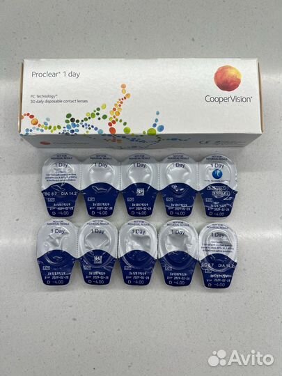 Линзы CooperVision Proclear 1 day -4.25 и -4.00