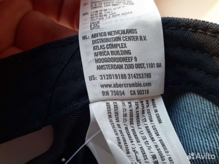 Бейсболка мужская джинсовая США Ноllister унисекс