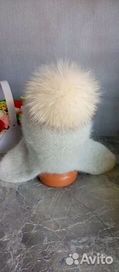 Комплект зимний женский ушанка, бактус, варежки