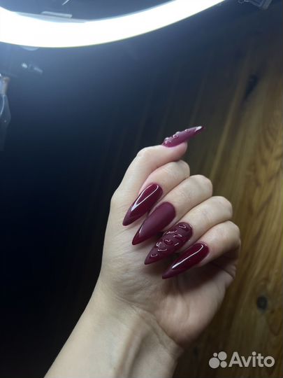 Маникюр гель лак наращивание
