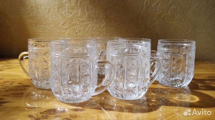 Хрустальные кружки 6 шт