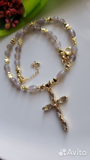 Колье Чокер из натуральных камней