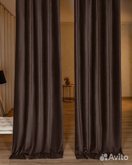 Шторы бархат богема шоколад новые пошив