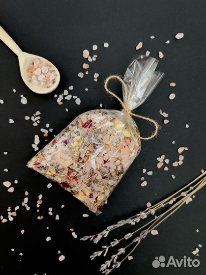 Розовая гималайская SPA-соль С сухоцветами