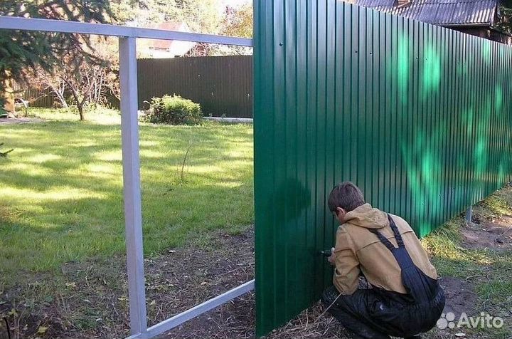 Забор из профнастила под ключ под ключ