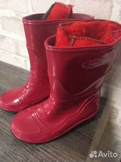 Сапожки резиновые теплые детские новые