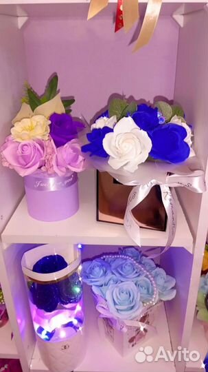 Подарки к 8 марта букеты из мыла, гипсофила