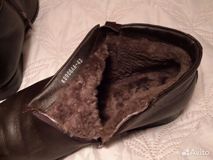 Зимние мужские ботинки из кожи 43 размер