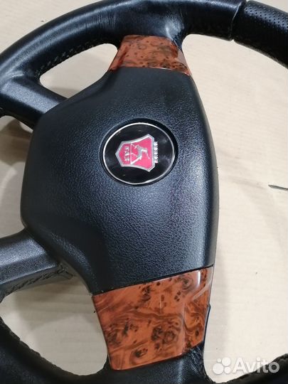 Кожаный руль газ Волга рестайлинг под дерево