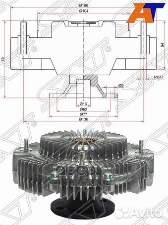 Вискомуфта toyota dyna,hiace,hilux,land cruiser