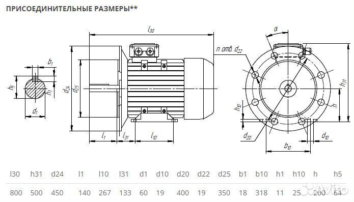 Электродвигатель аир 200М6 (22кВт-1000об) новый