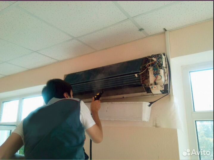 Чистка сплит систем, ремонт сплит систем заправка