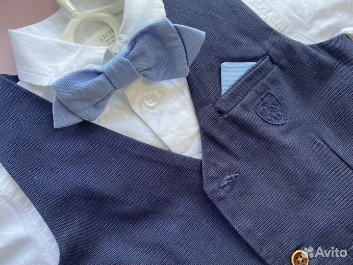 Комплект рубашка жилет и бабочка на 1 годик
