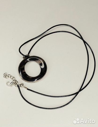 Колье на шею из натурального обсидиана