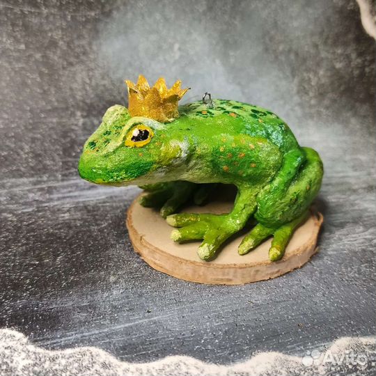 Ватная елочная игрушка царевна лягушка