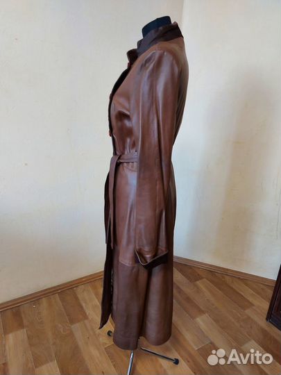 Кожаный плащ женский 42 44