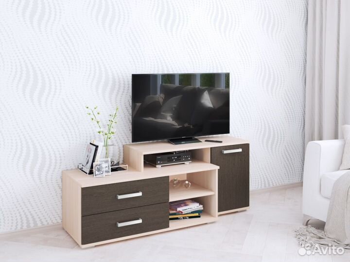 Тумба под телевизор Венге/Дуб молочный