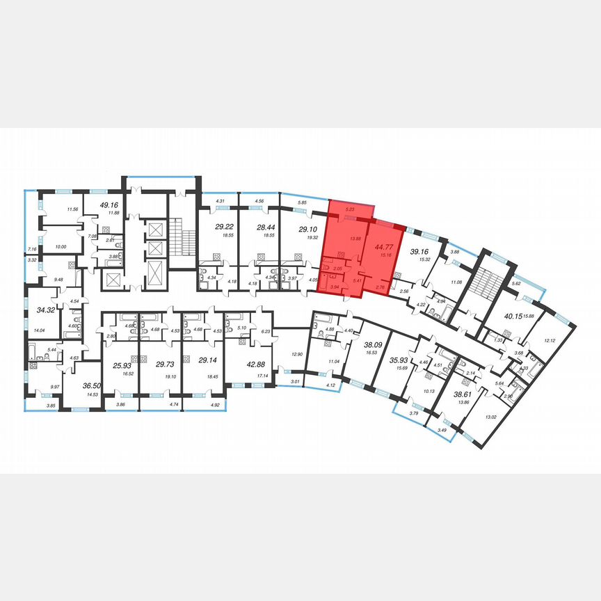 1-к. квартира, 48,4 м², 4/22 эт.