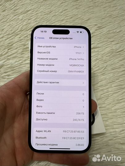 iPhone 14 pro 256gb акб100, 6 месяцев ему
