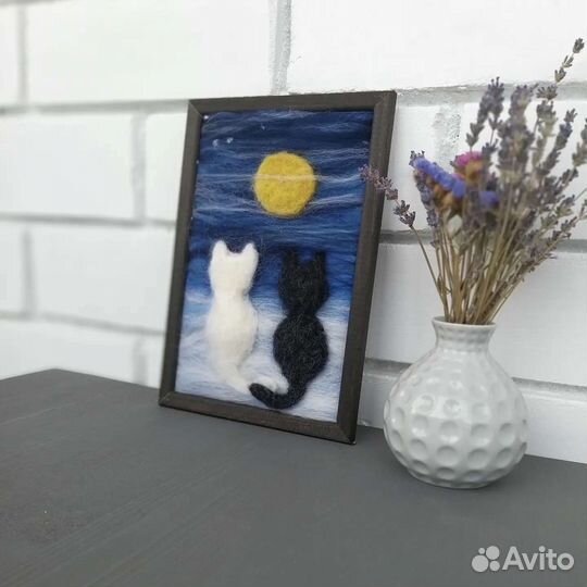 Картина шерстью